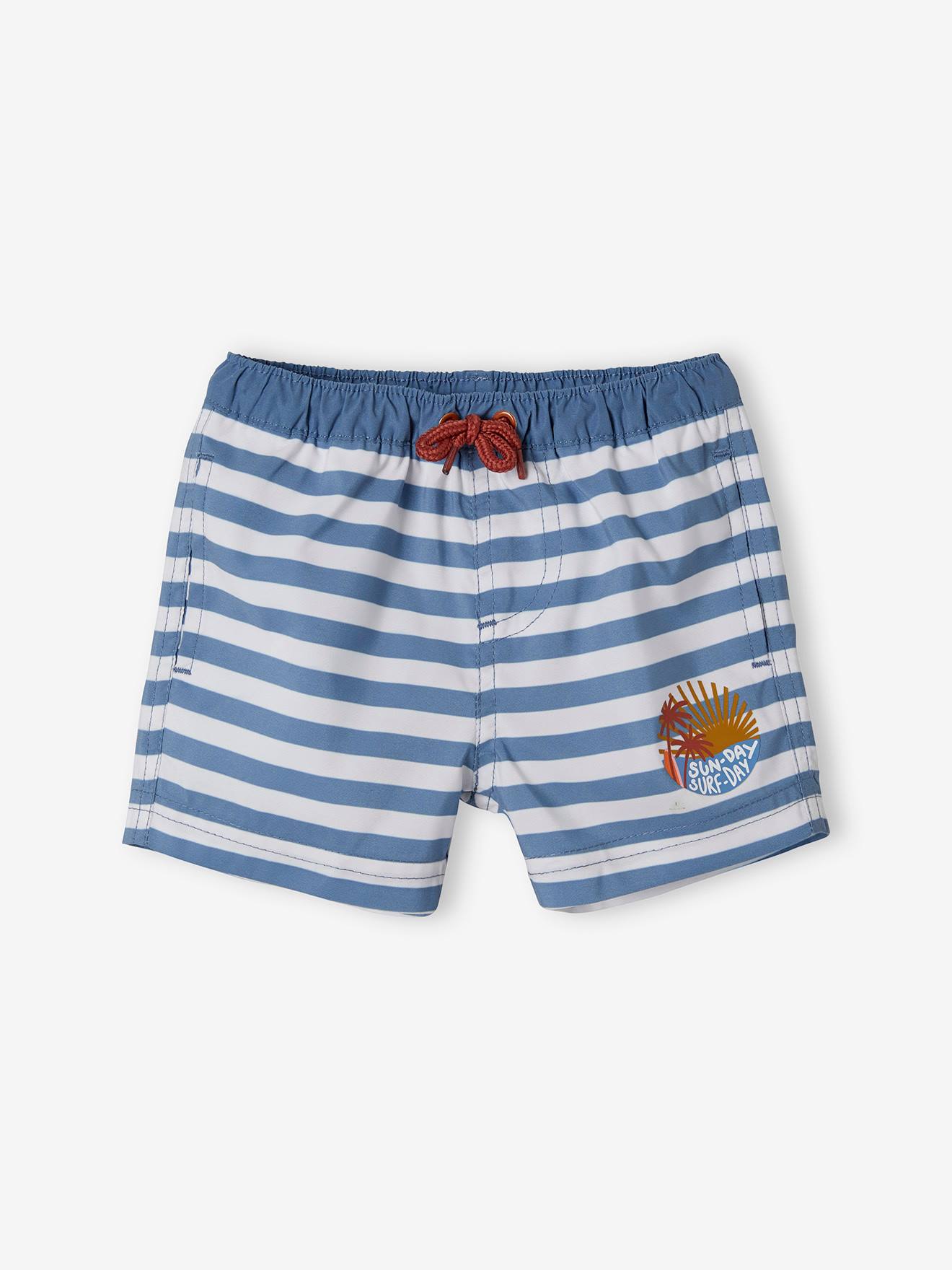 Vertbaudet Baby Badehose mit Surfermotiv - blau gestreift