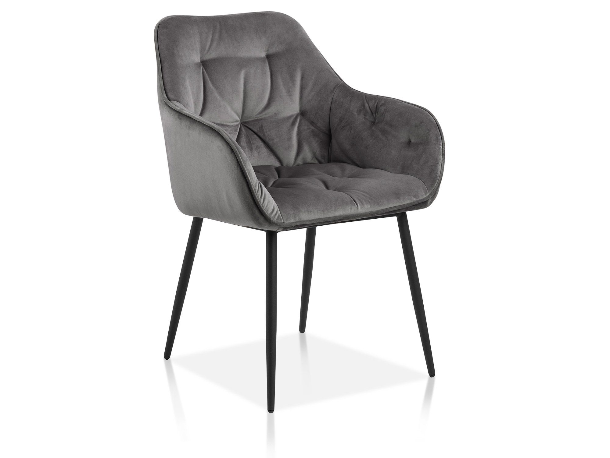 Moebel-Eins Schalenstuhl BALCO Schalenstuhl, Samtoptik, Metall schwarz, BALCO Schalenstuhl, Samtoptik, Metall schwarz