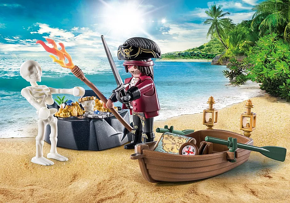 Starter Pack Pirat mit Ruderboot