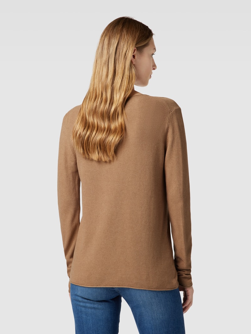 Strickpullover mit Strukturmuster in sand