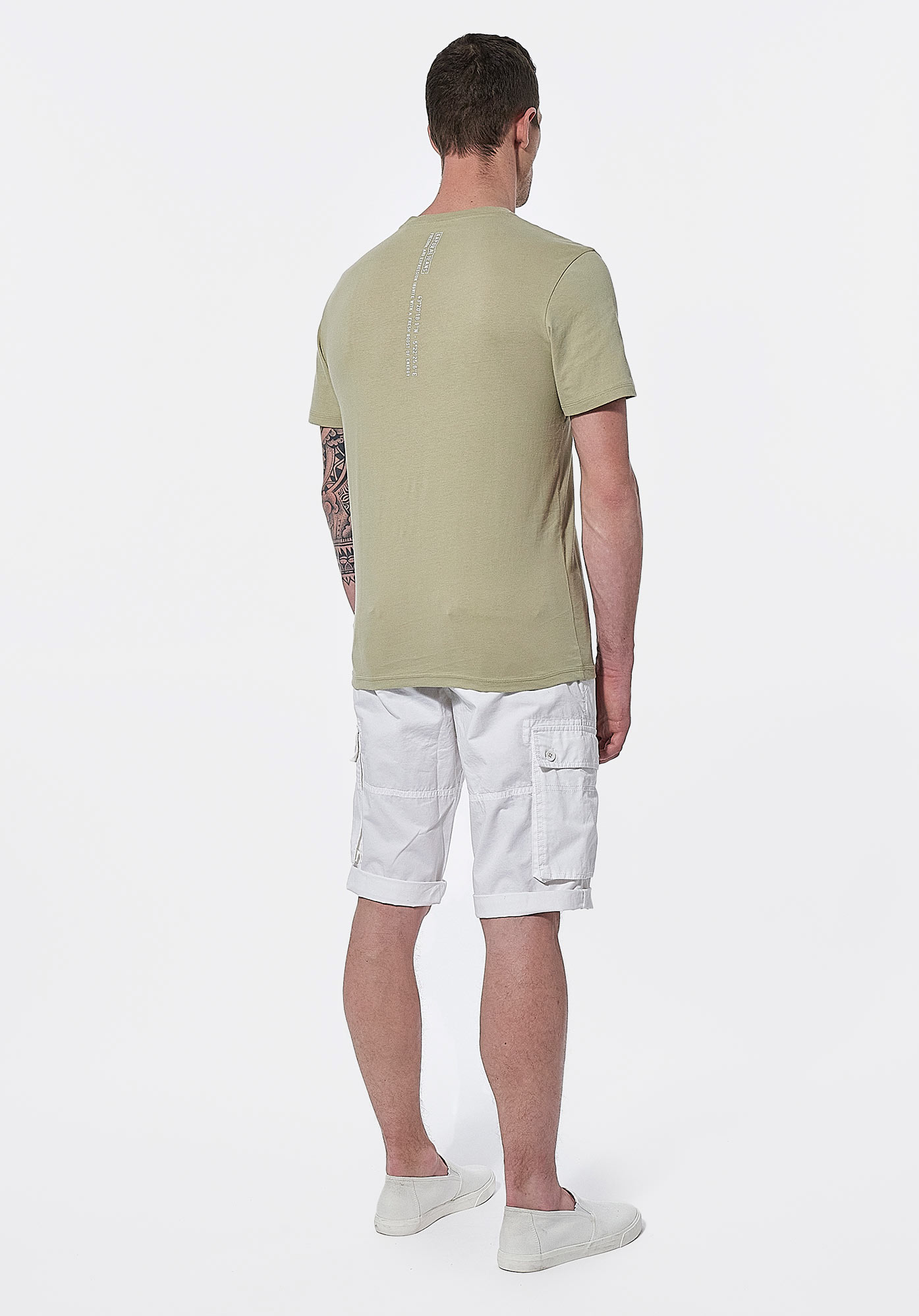 NEPAL  Bermuda cargo blanc Homme en 100% coton