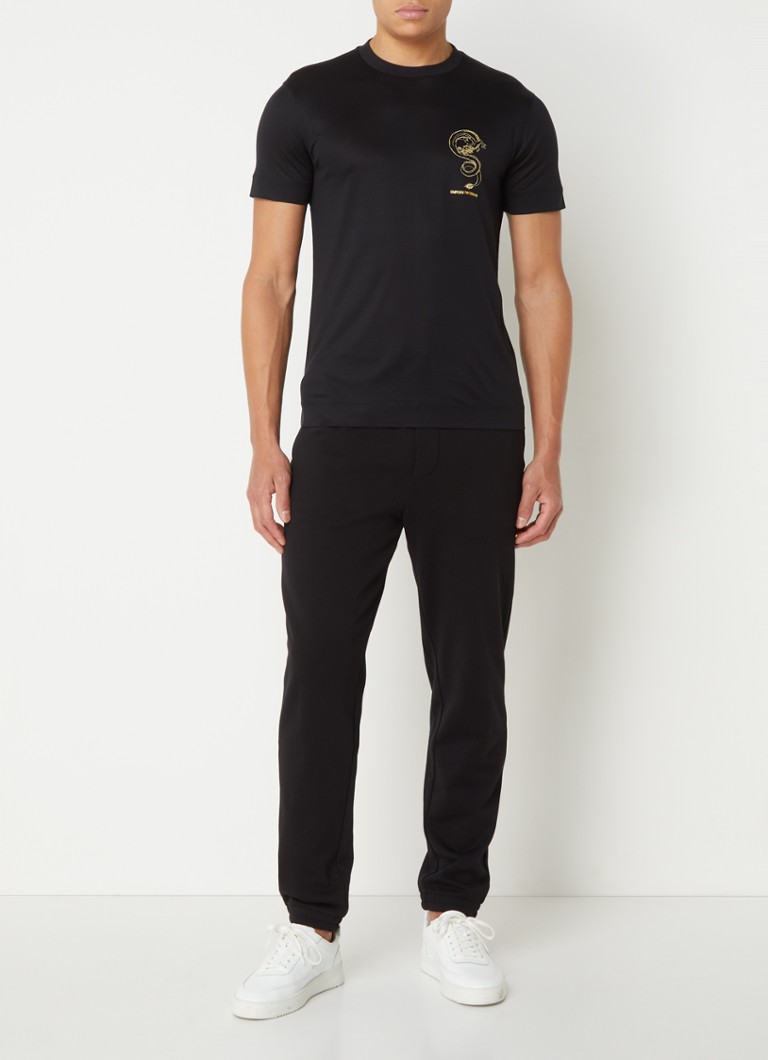 Tricou Emporio Armani din amestec de lyocell cu logo