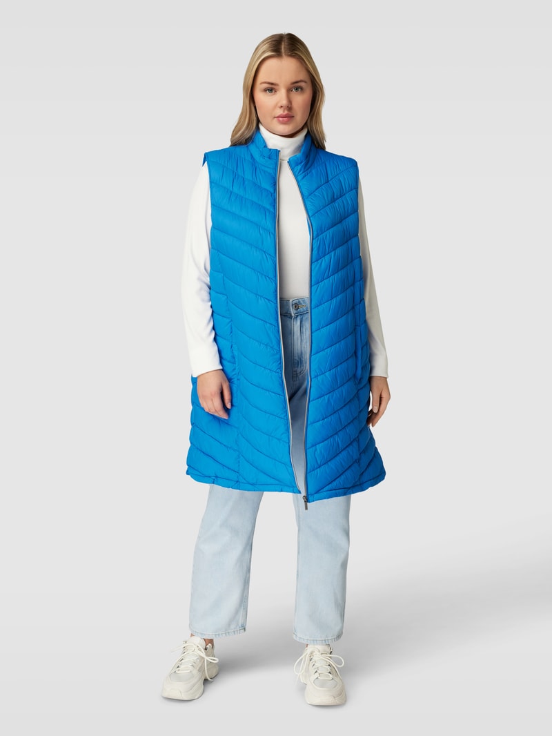 PLUS SIZE Steppweste mit Stehkragen Modell 'Padding' in royalblau