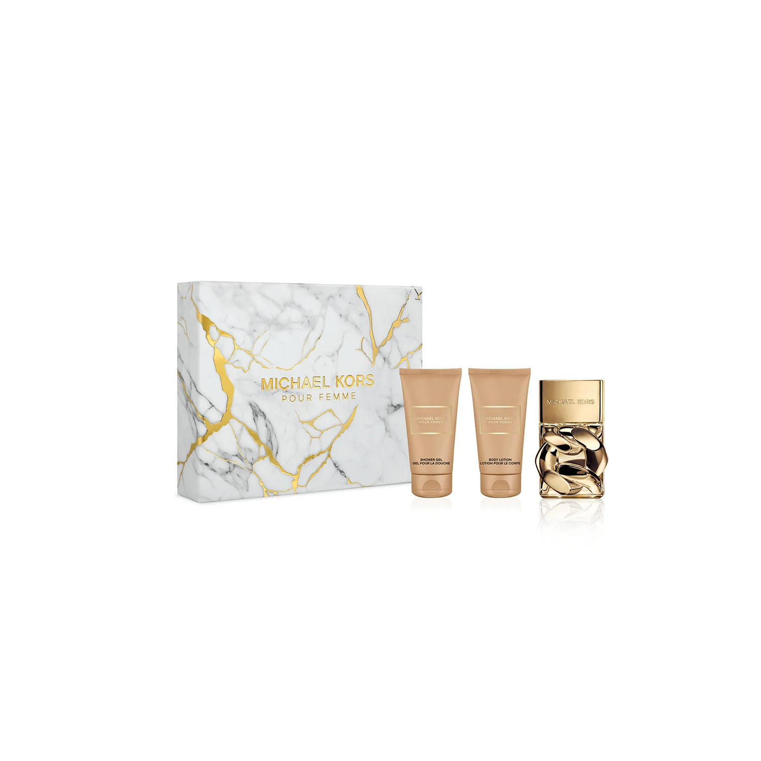 Pour Femme GIFT BOX Michael Kors Pour Femme parfimērijas ūdens, dušas želeja un ķermeņa krēms - sieviešu smaržu dāvanu komplekts, parfimērijas ūdens