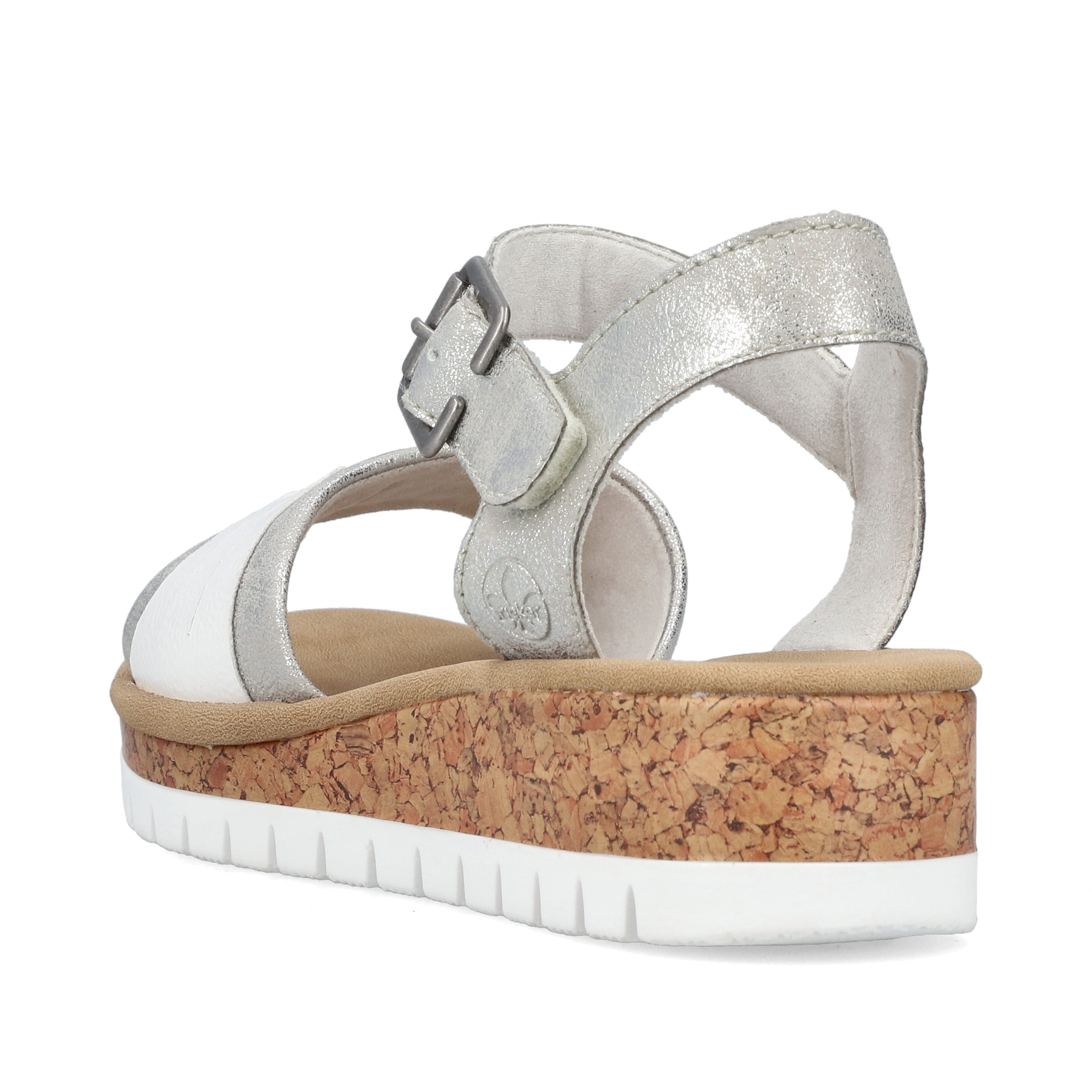 Rieker Damen Keilsandaletten silber-platin-metallic