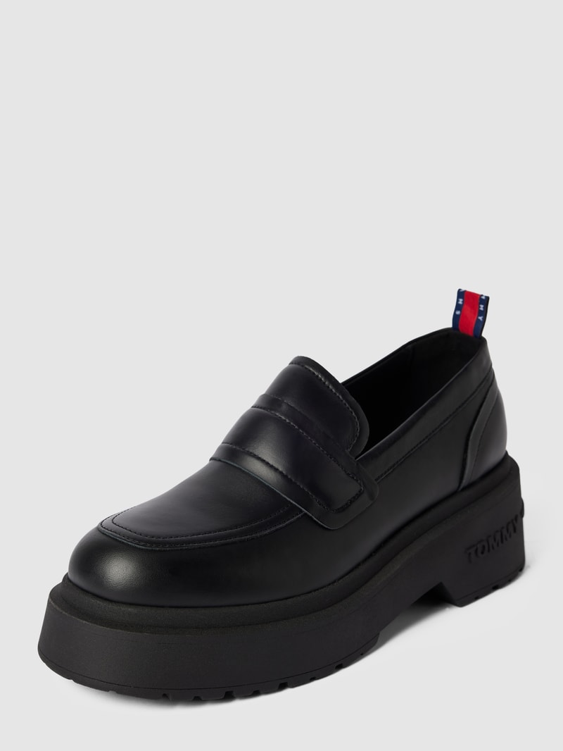Penny-Loafer aus Leder mit Label-Detail Modell 'AVA' in schwarz