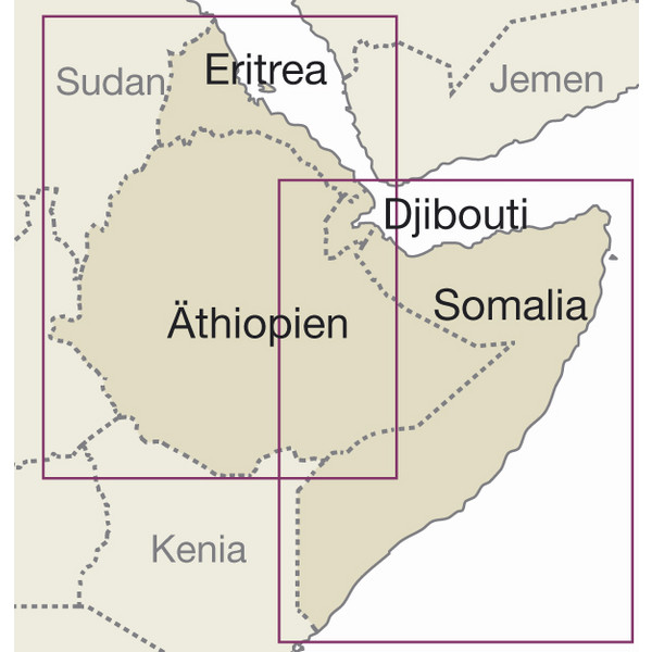 RKH WMP ÄTHIOPIEN, SOMALIA 1:1.800.000 - Straßenkarte