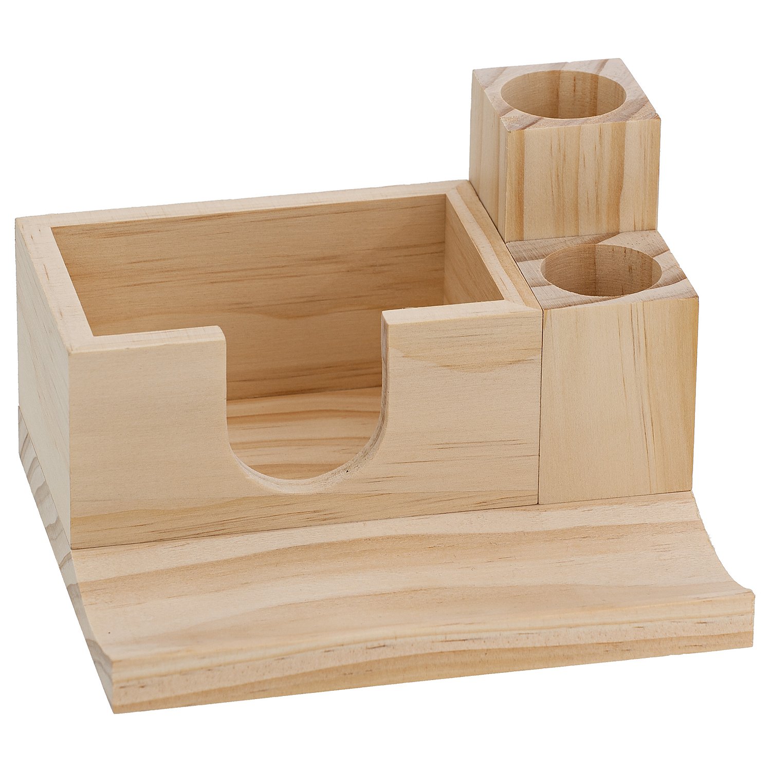 Stifte- und Papierhalter aus Holz, natur
