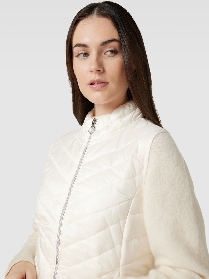 Steppweste mit Zweiwege-Reißverschluss in offwhite