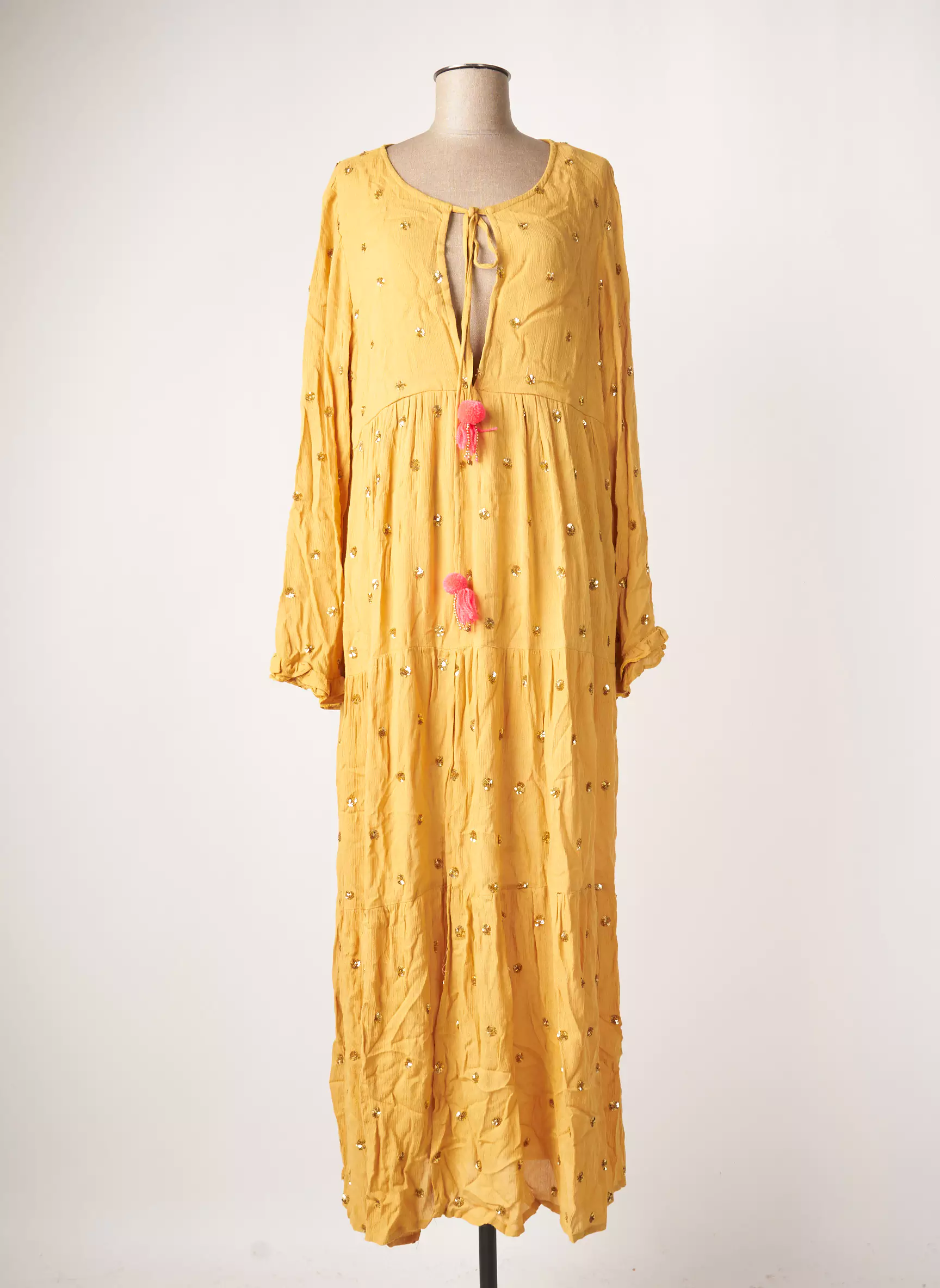 Sundress Robes Longues Femme couleur jaune