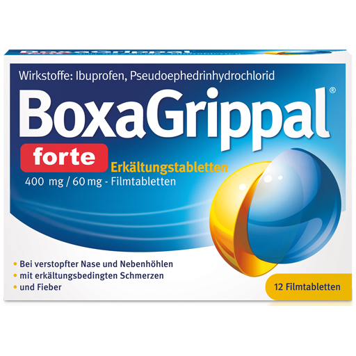 BOXAGRIPPAL forte Erkältungstab. 400 mg/60 mg FTA  12 St  Filmtabletten