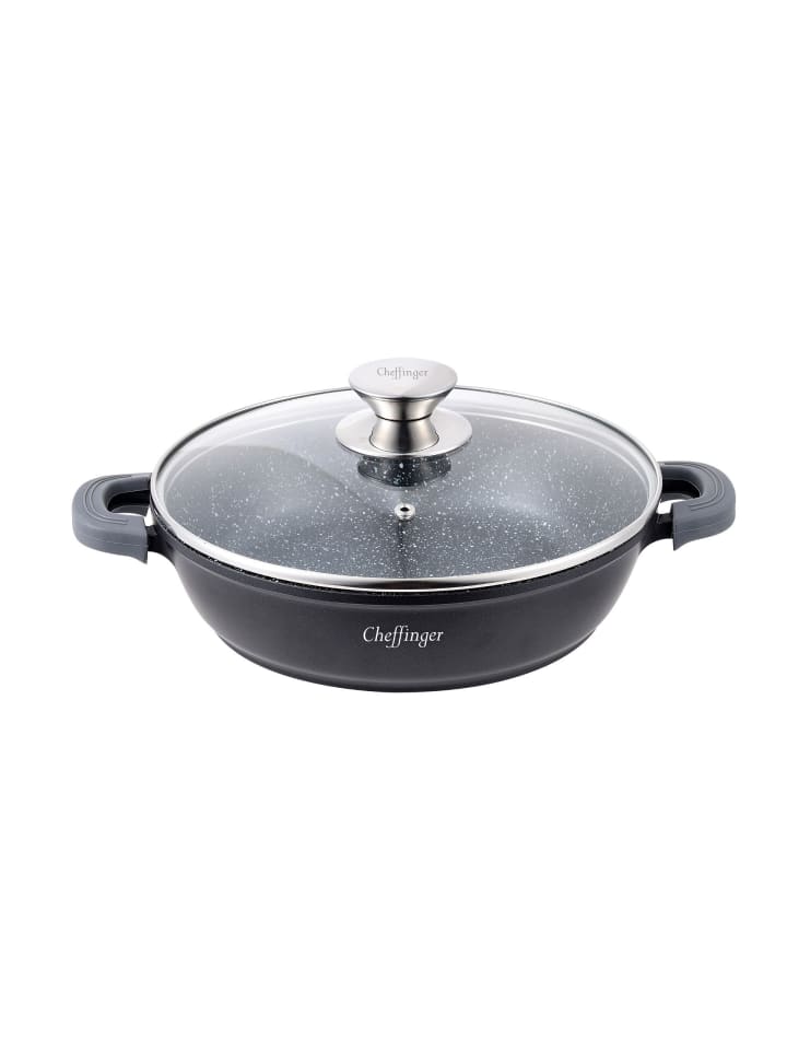 COFI 1453 Aluguss Servierpfanne Ø28cm mit Deckel in Schwarz günstig kaufen