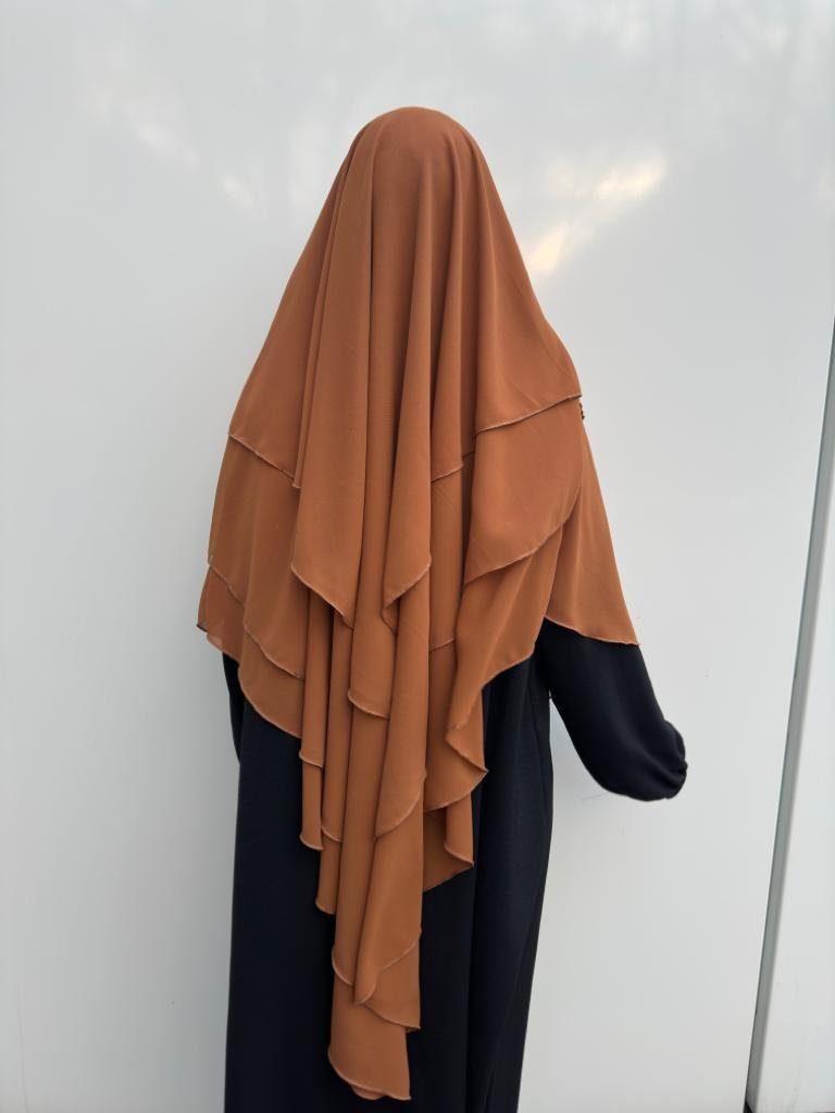 Aymasal Kopftuch Dreilagiger Khimar Chiffon Khumur Hijab Kopftuch Bedeckung locker