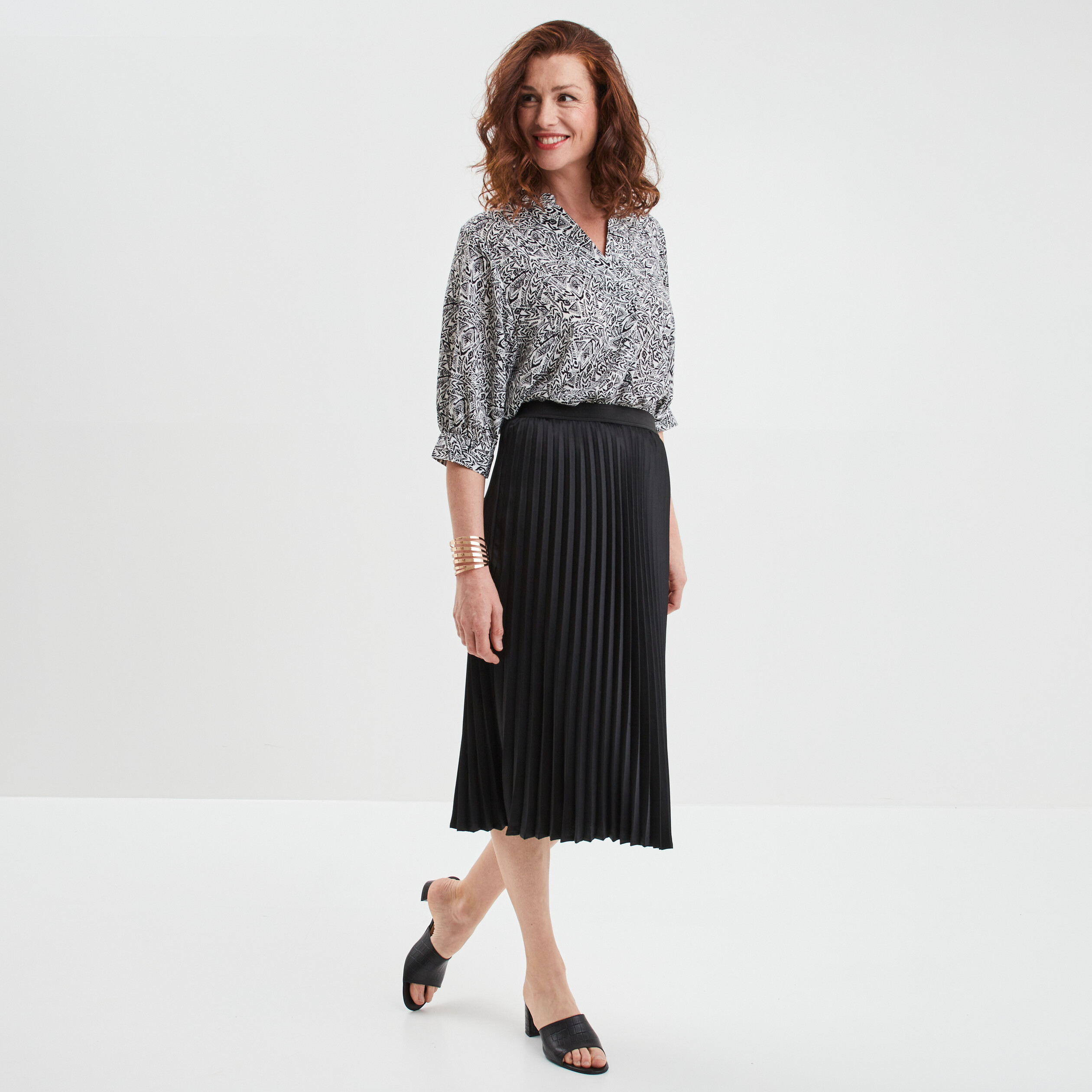 Chemise à manches 3 4 ecru femme | La Halle