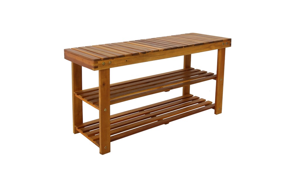 HC Garten & Freizeit Universal-/Schuhregal Akazienholz 32 x 90 x 45 cm
