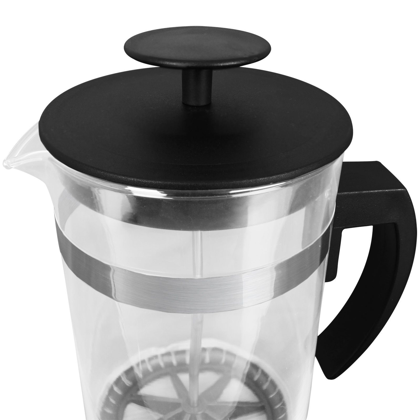 Koopman French Press Kanne Kaffeebereiter 1 Liter Presse Teebereiter Kaffeezubereiter, Edelstahl Glas Ausgießer Filter Pressfilterkanne Kaffeekanne