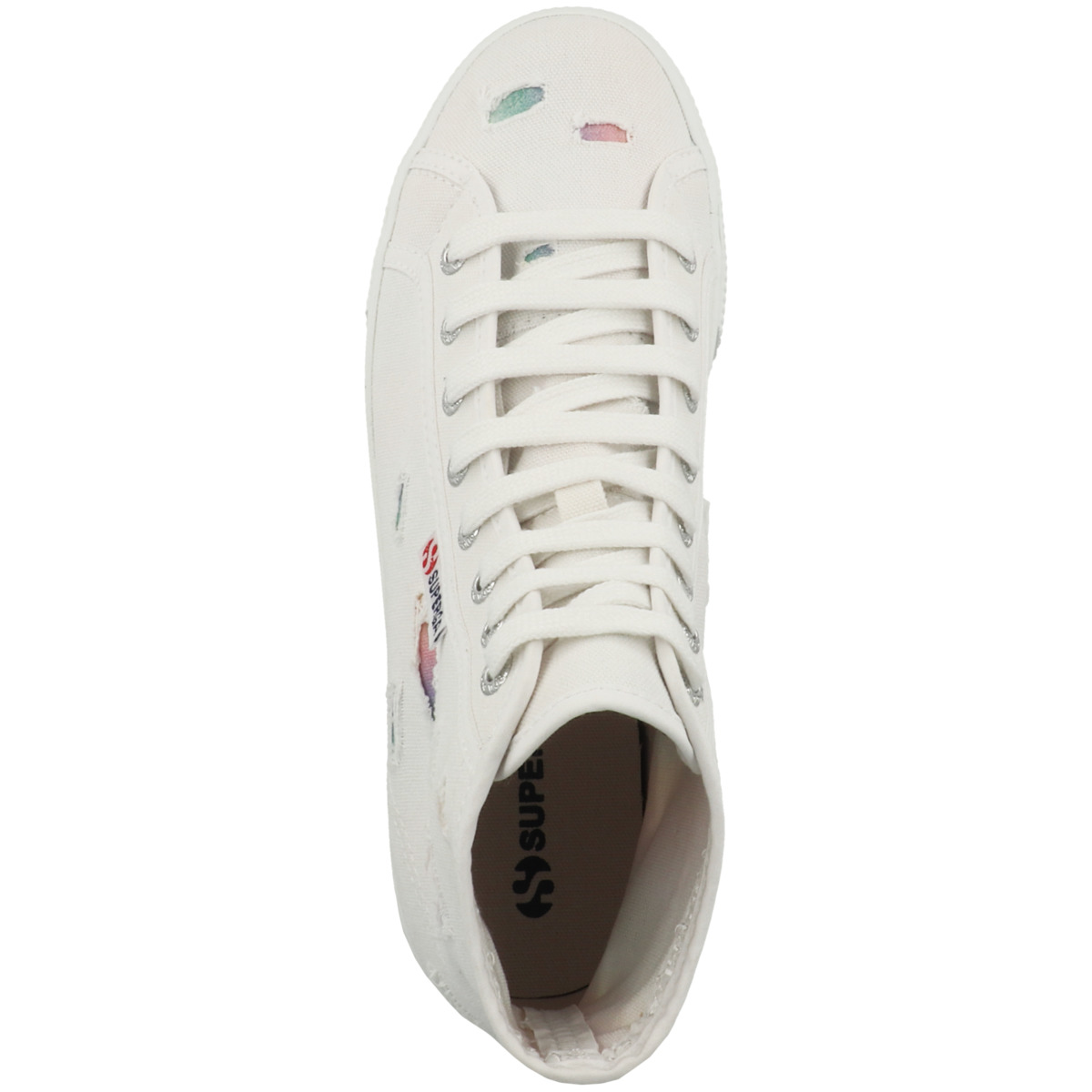 Superga 2708 Ripped Multicolor Cotton Sneaker mid weiss