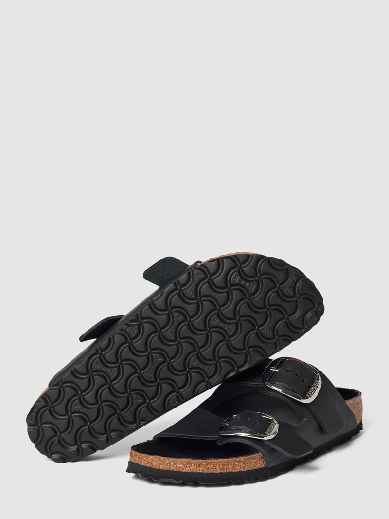Slides aus echtem Leder Modell 'ARIZONA' in schwarz