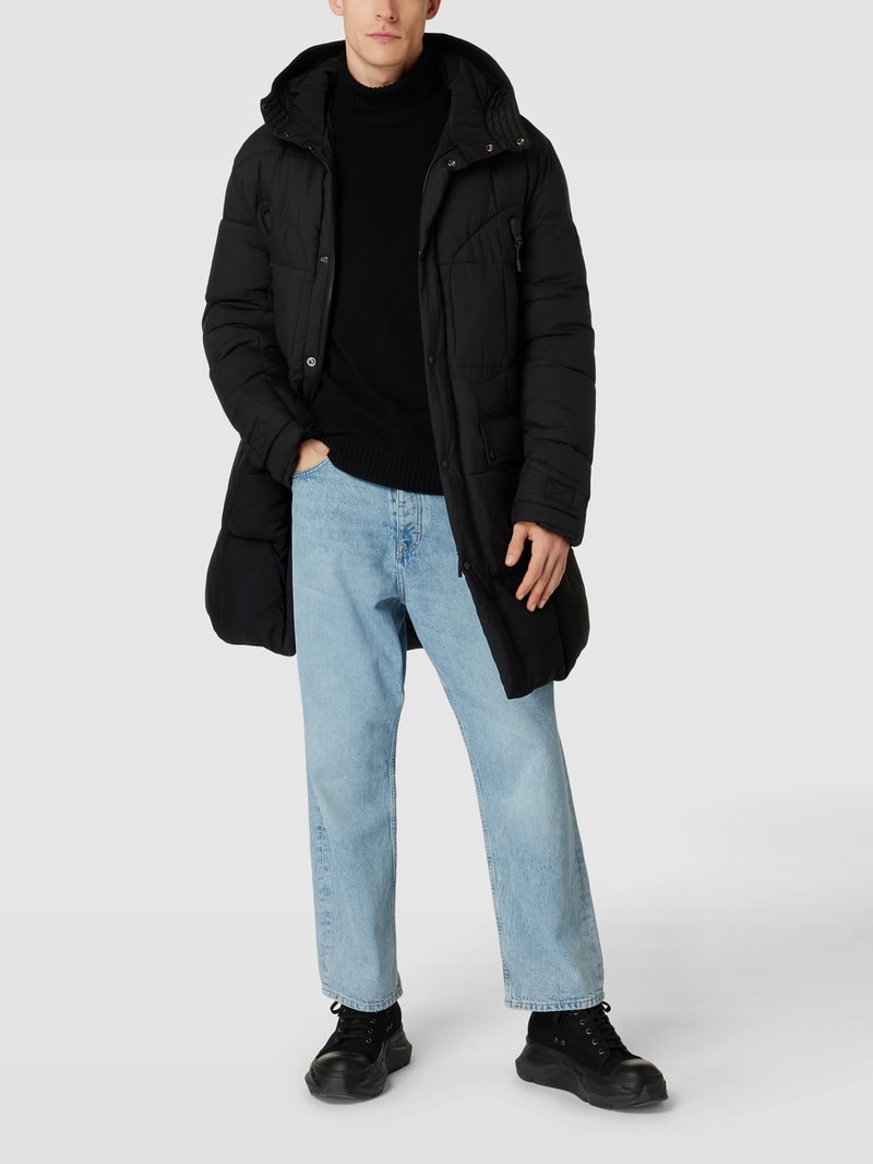 Jacke mit Label-Details Modell 'OTRIKA' in schwarz