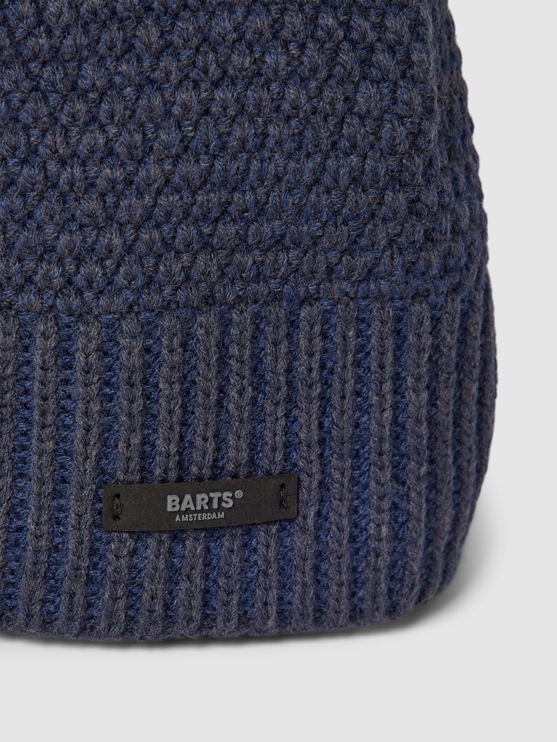 Mütze mit Label-Detail Modell 'Noar' in marineblau