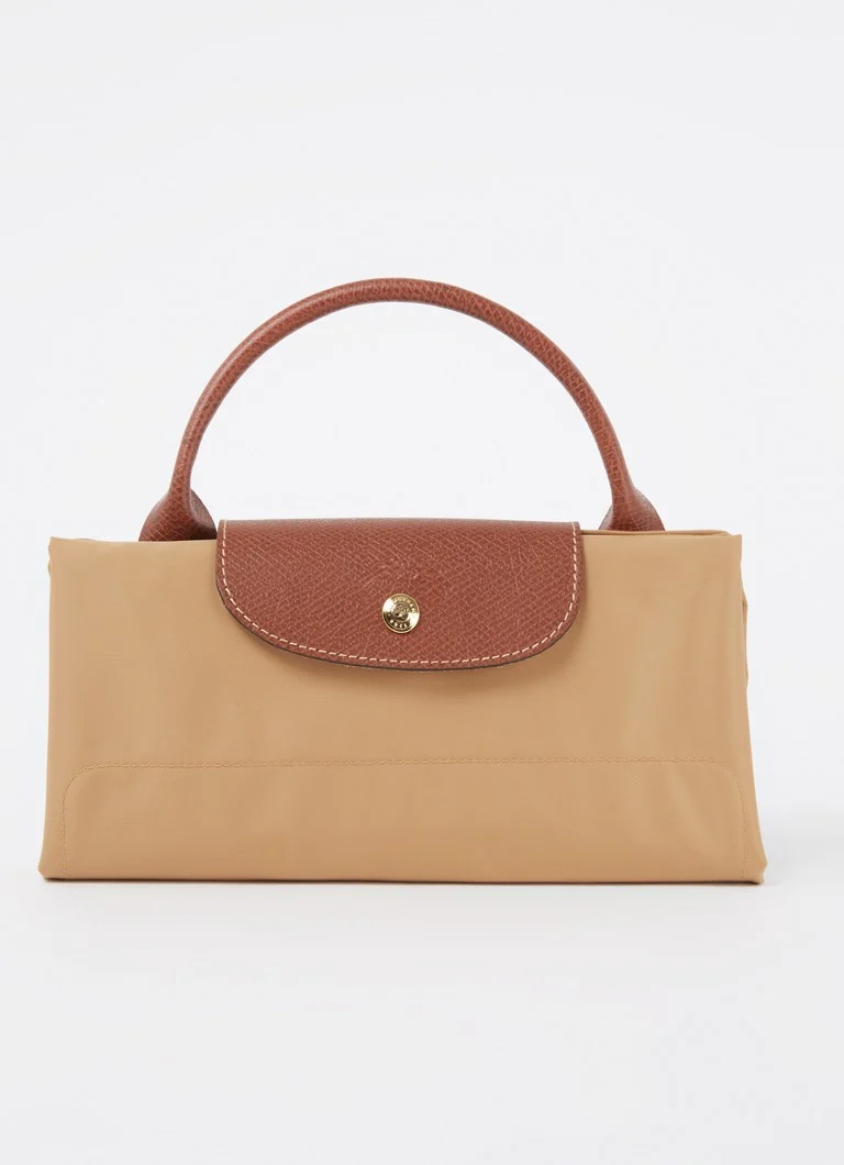 Geantă Longchamp Le Pliage Original, mărimea M, cu detalii din piele.