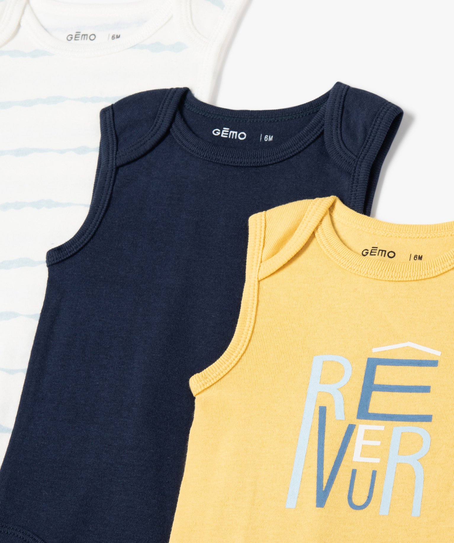 Body bébé Garçon sans manches (lot de 3) jaune | GEMO