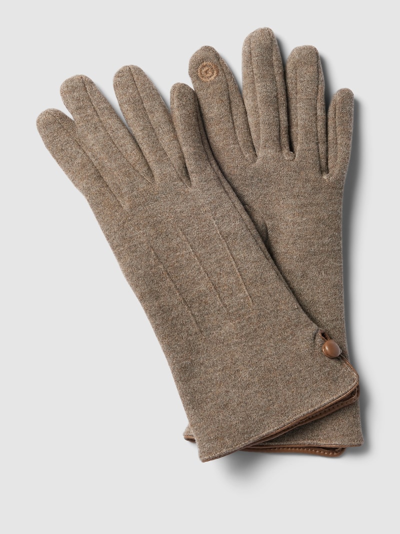 Handschuhe mit Knopfverschluss in taupe