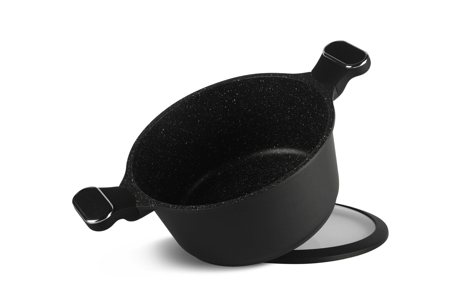 Edenberg Topf-Set 10 tlg Schwarzes Topfset, Matt, Pfanne, Kasserollen, Glasdeckel, Aluminium, Keramik (10 tlg, 10-tlg., Zeitloses Design des Topfsets. Eine ideale Geschenkidee)