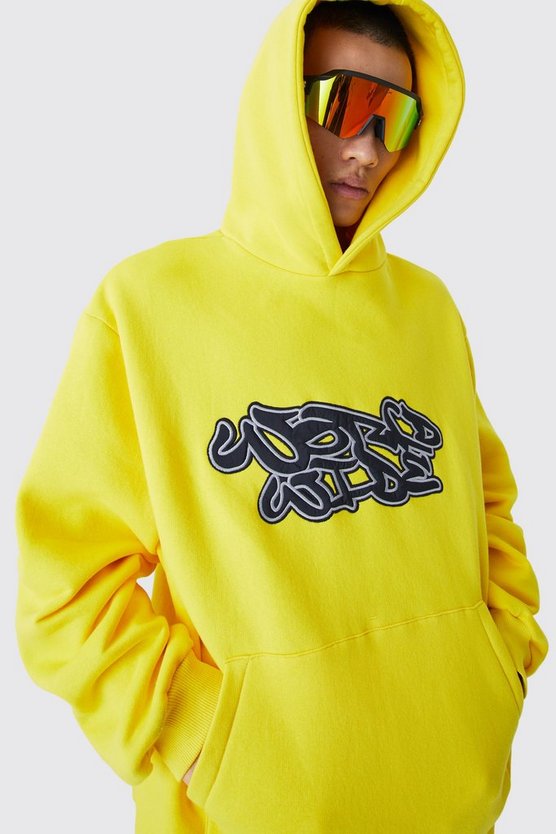 Oversize Worldwide Trainingsanzug mit Graffiti-Print und Kapuze