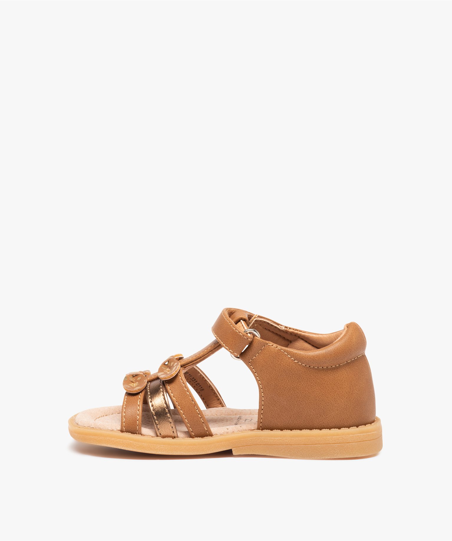 Sandales bébé fille à contrefort fermé et n?uds fantaisie camel | GEMO