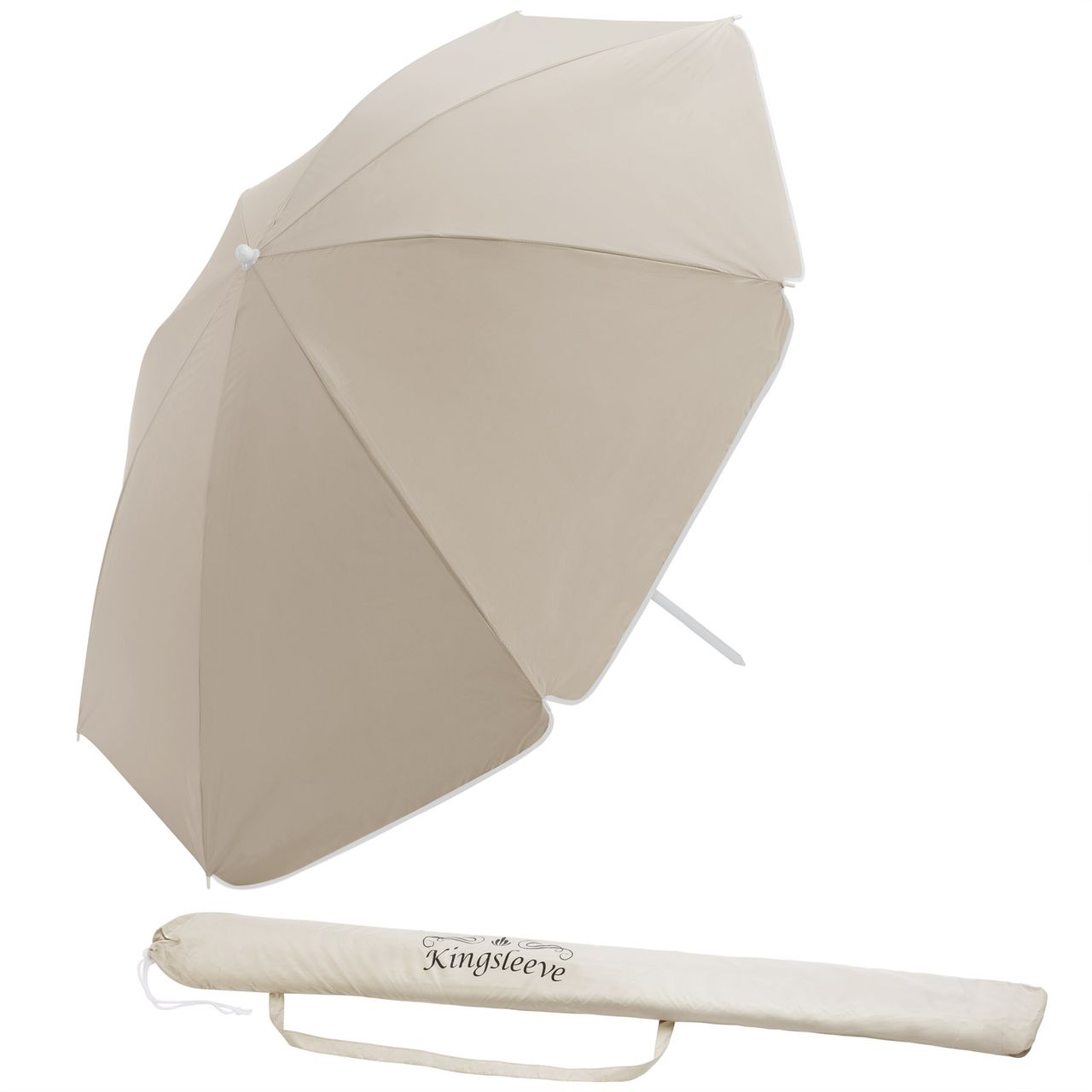 Kingsleeve Sonnenschirm Cyprus Beige 180cm Neigefunktion