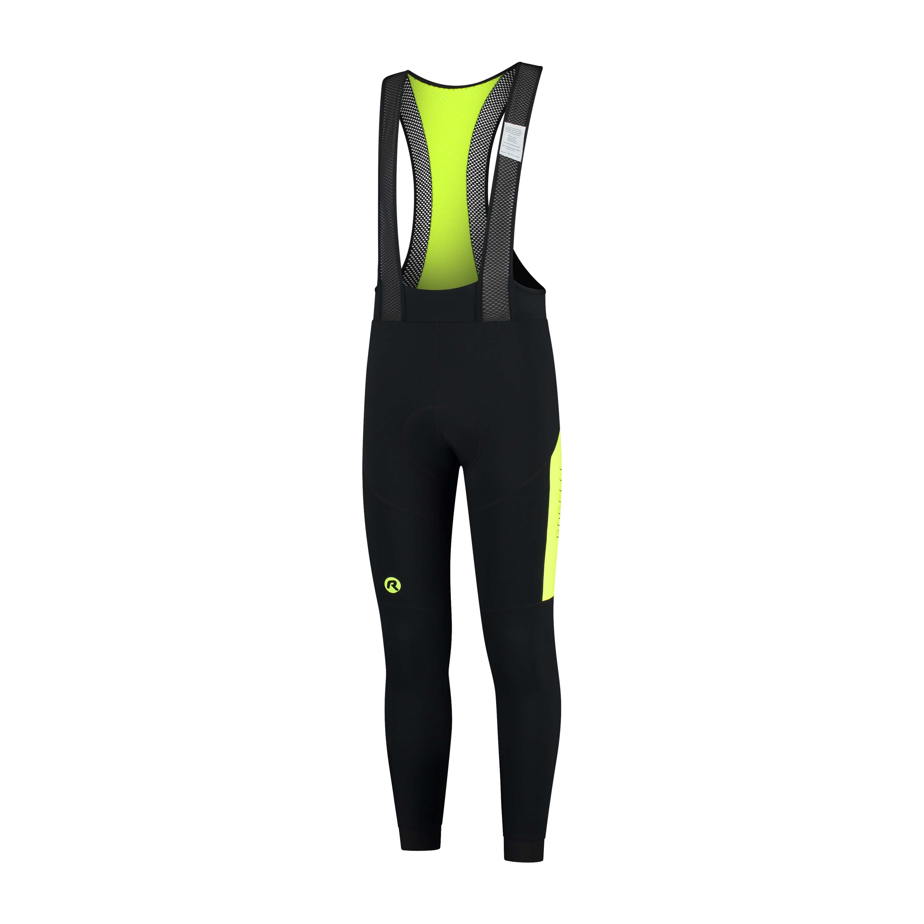 Rogelli Tyro Yellow Black Herren lange Radhose mit Träger