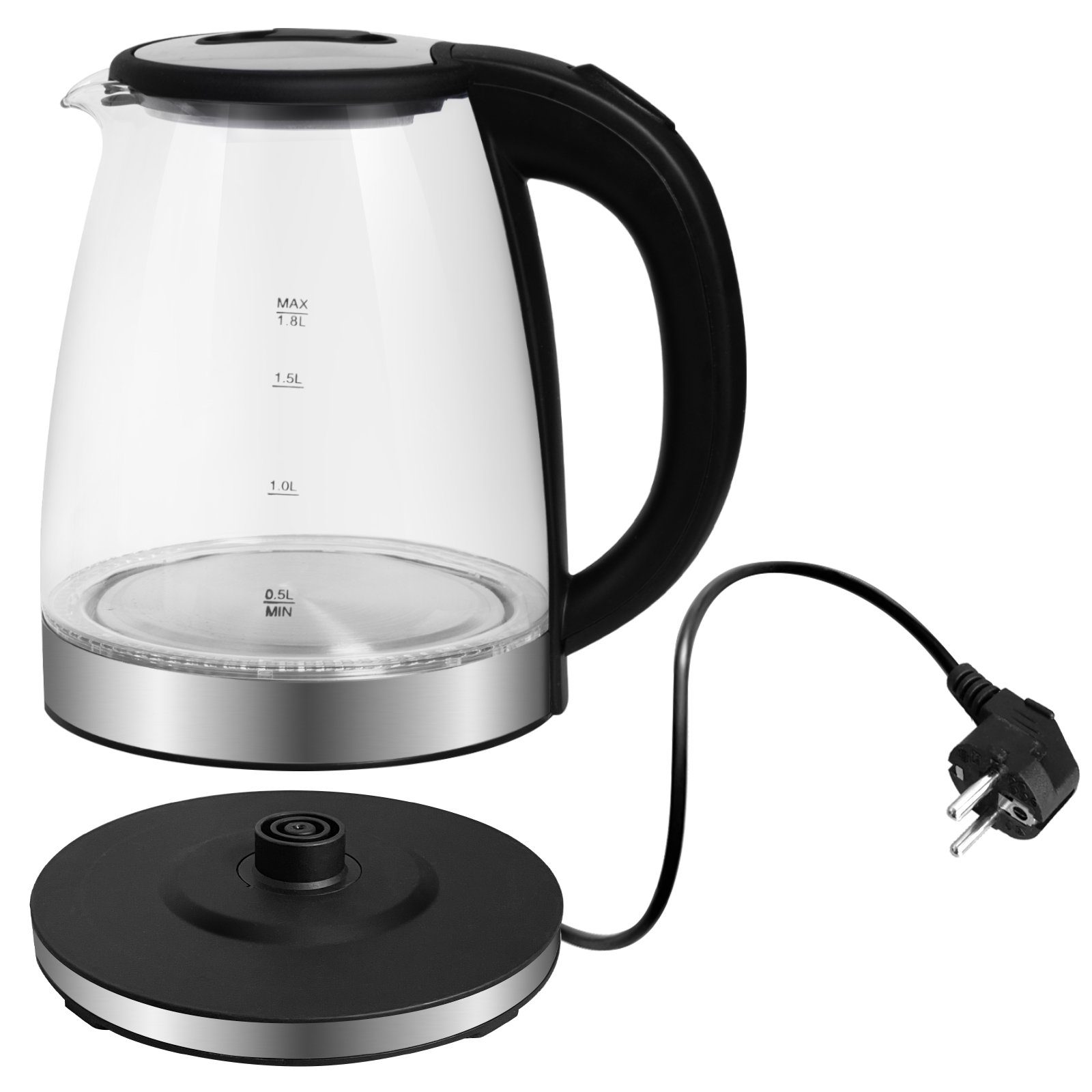 Gotoll Frühstücks-Set GLSH25+OZ331, Elektrischer 1,8 L Edelstahl Wasserkocher 4-Scheiben Toaster