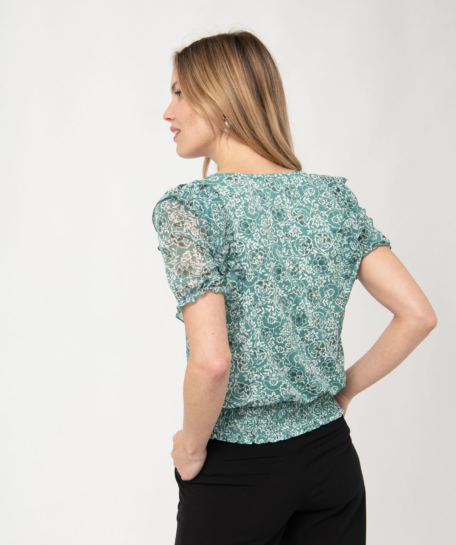 Tee-shirt blousant à manches courtes femme imprime | GEMO