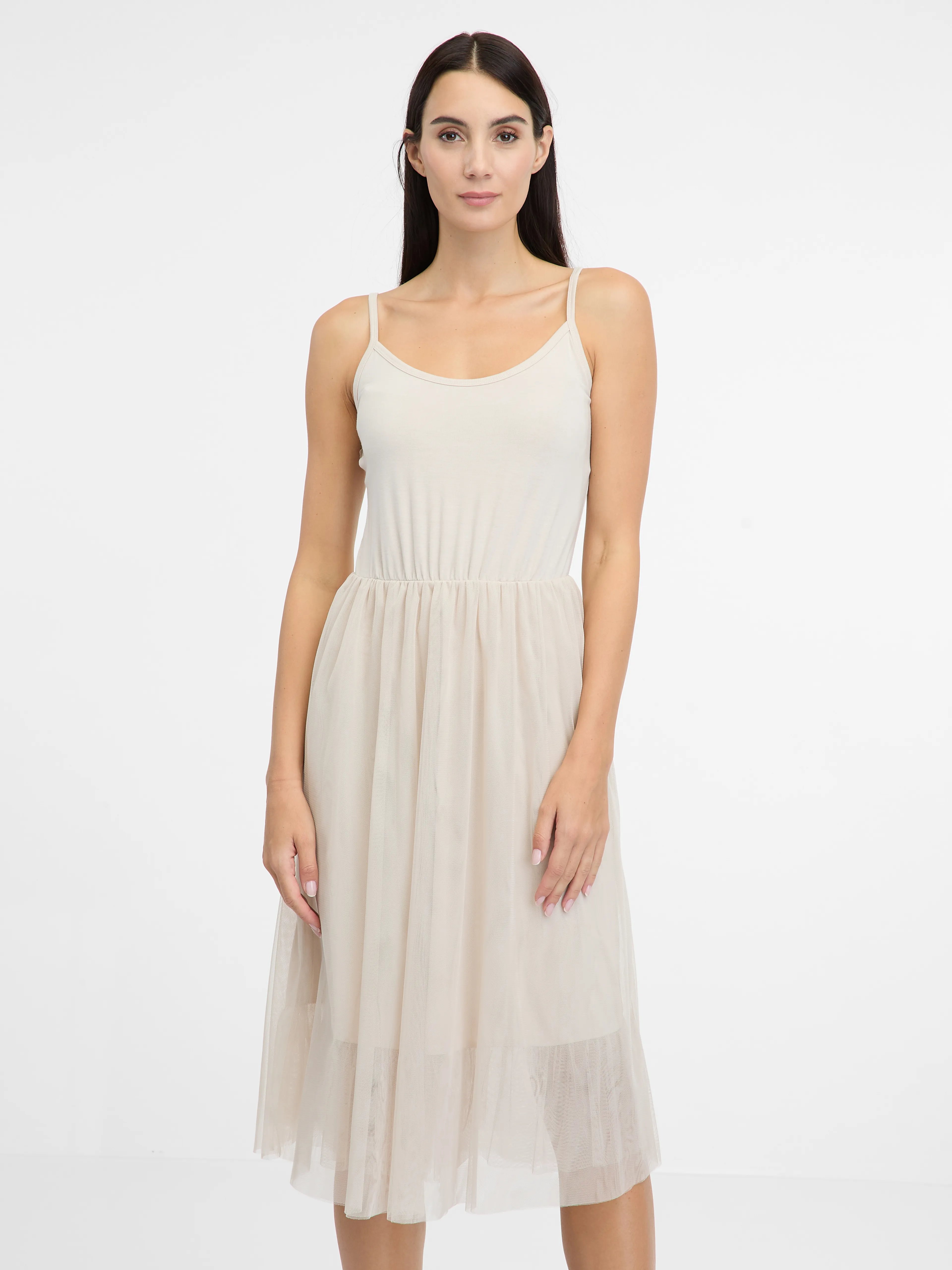 Cremefarbenes Damen-Midikleid ORSAY