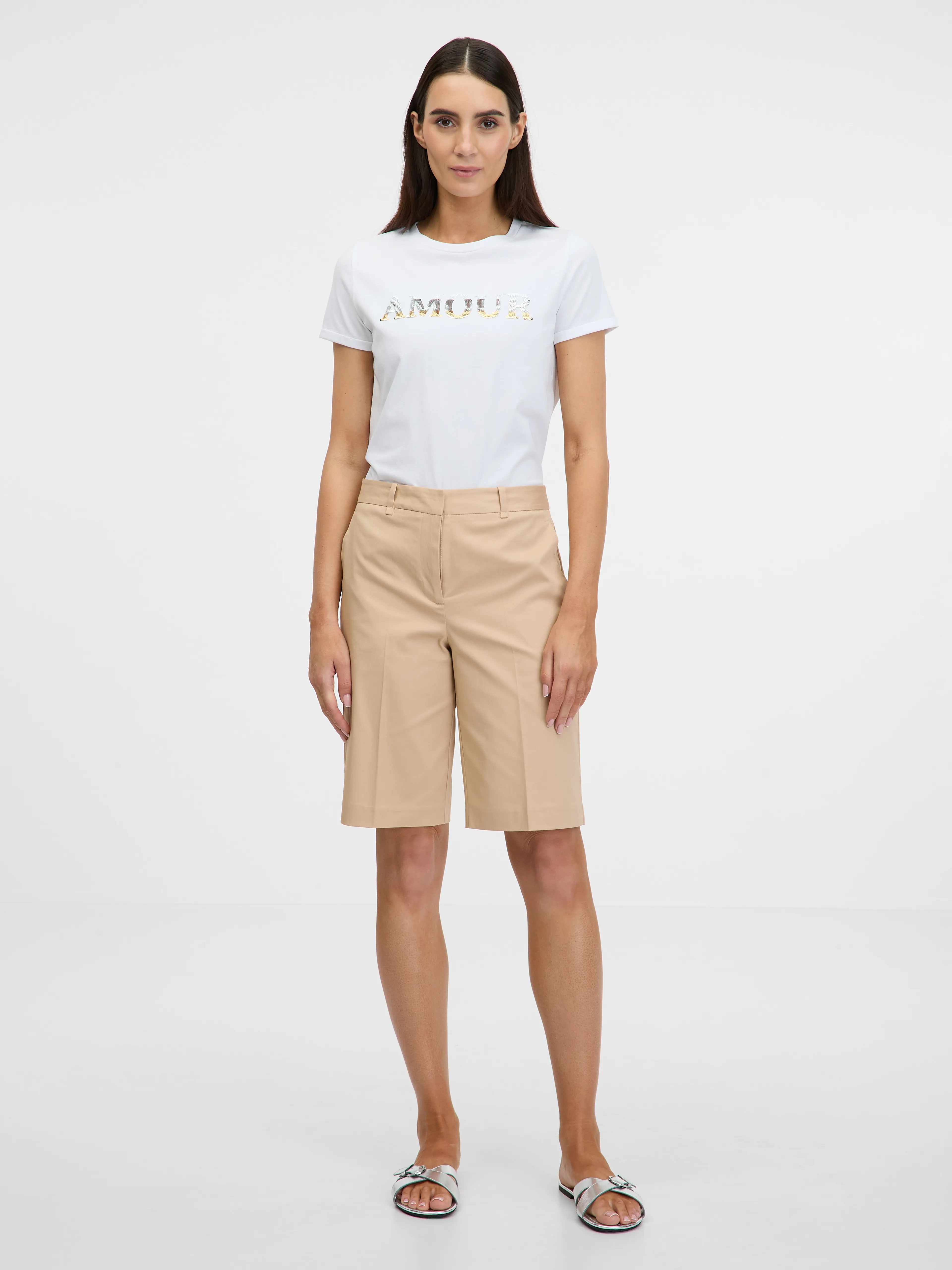 Weißes Kurzarm-T-Shirt für Frauen ORSAY
