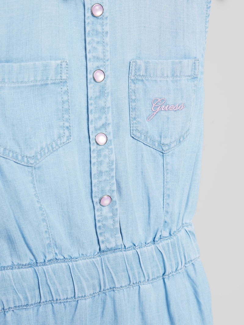 Jeanskleid mit Volants in hellblau