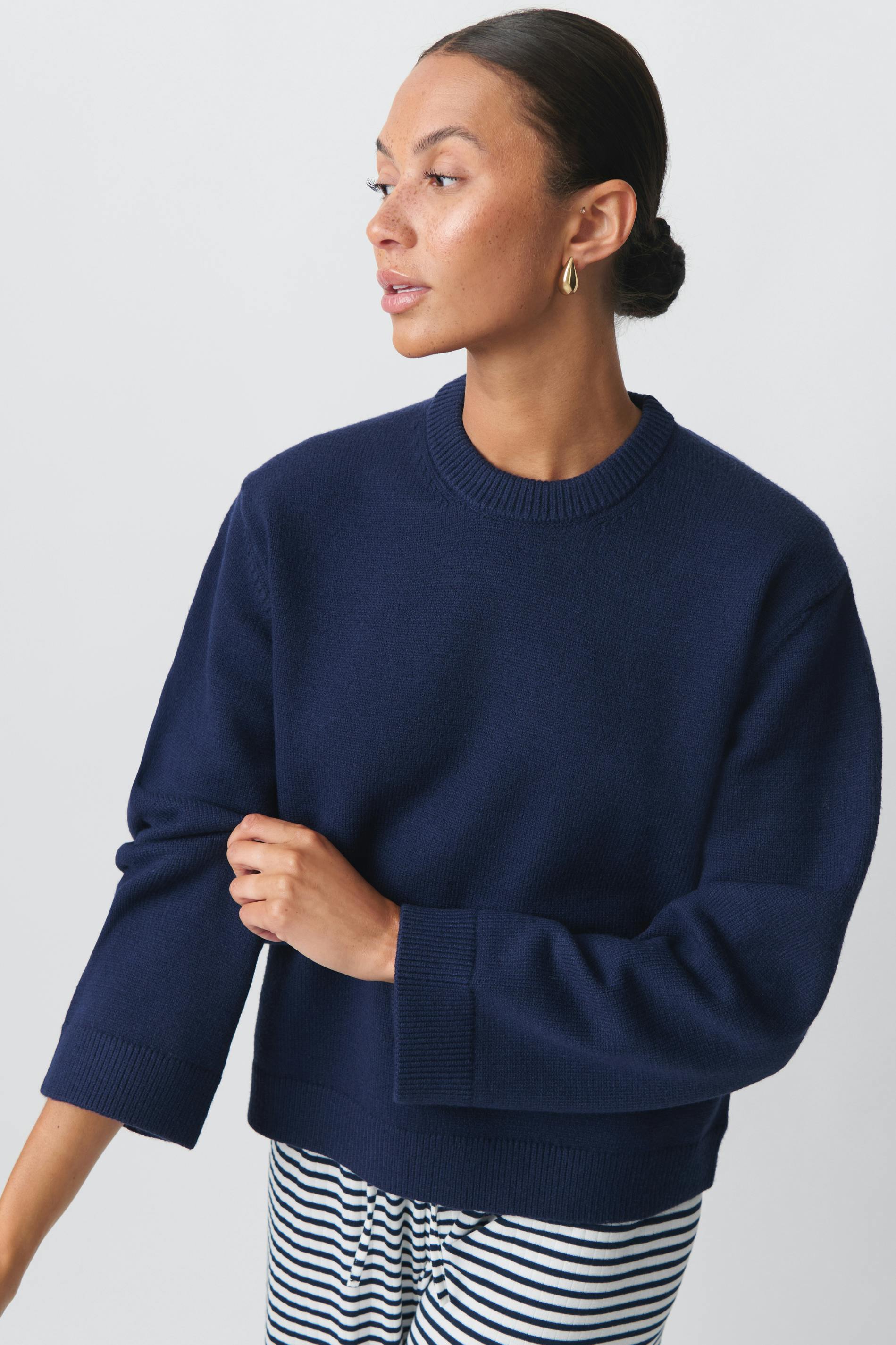 Knitted crew neck sweater