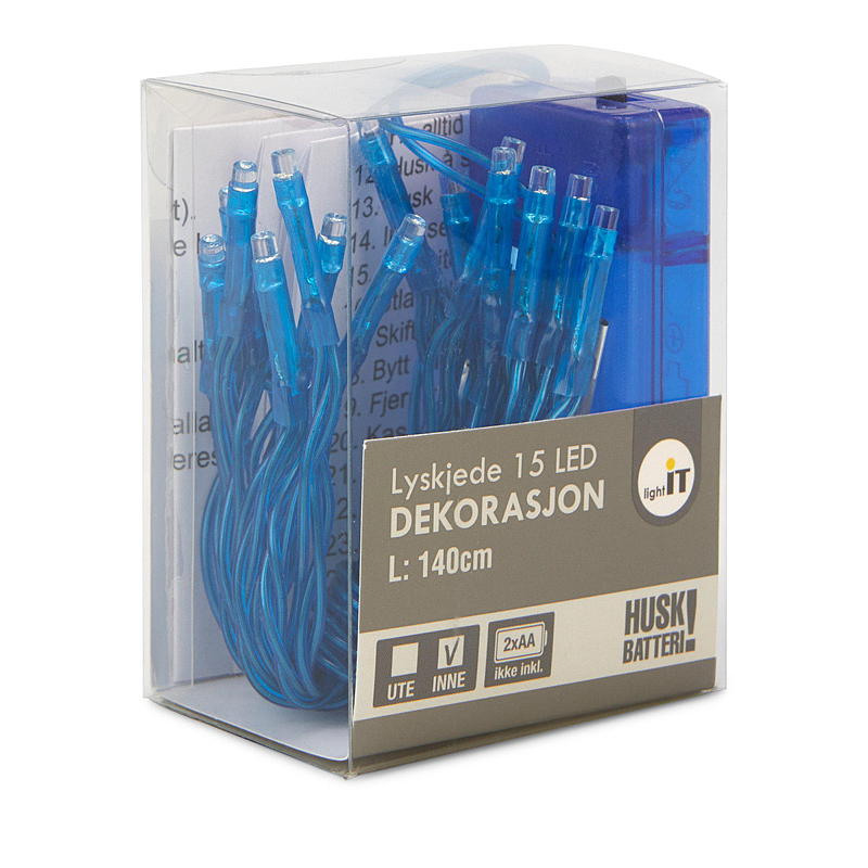 Light IT Lyskjede 15 LED-lys, farger