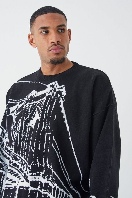 Tall Oversize Pullover mit Print
