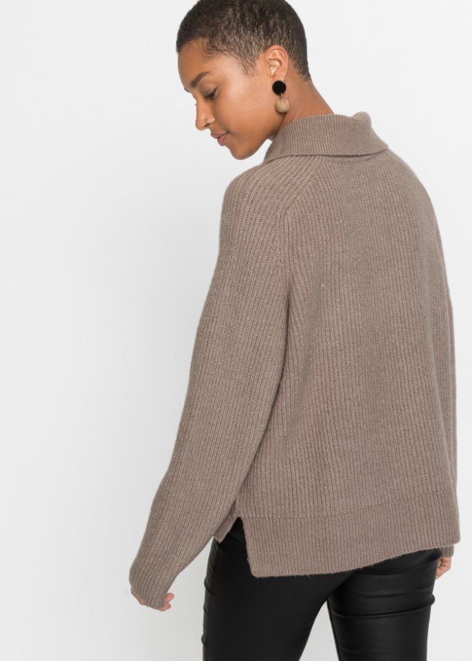 Strickpullover mit Polokragen