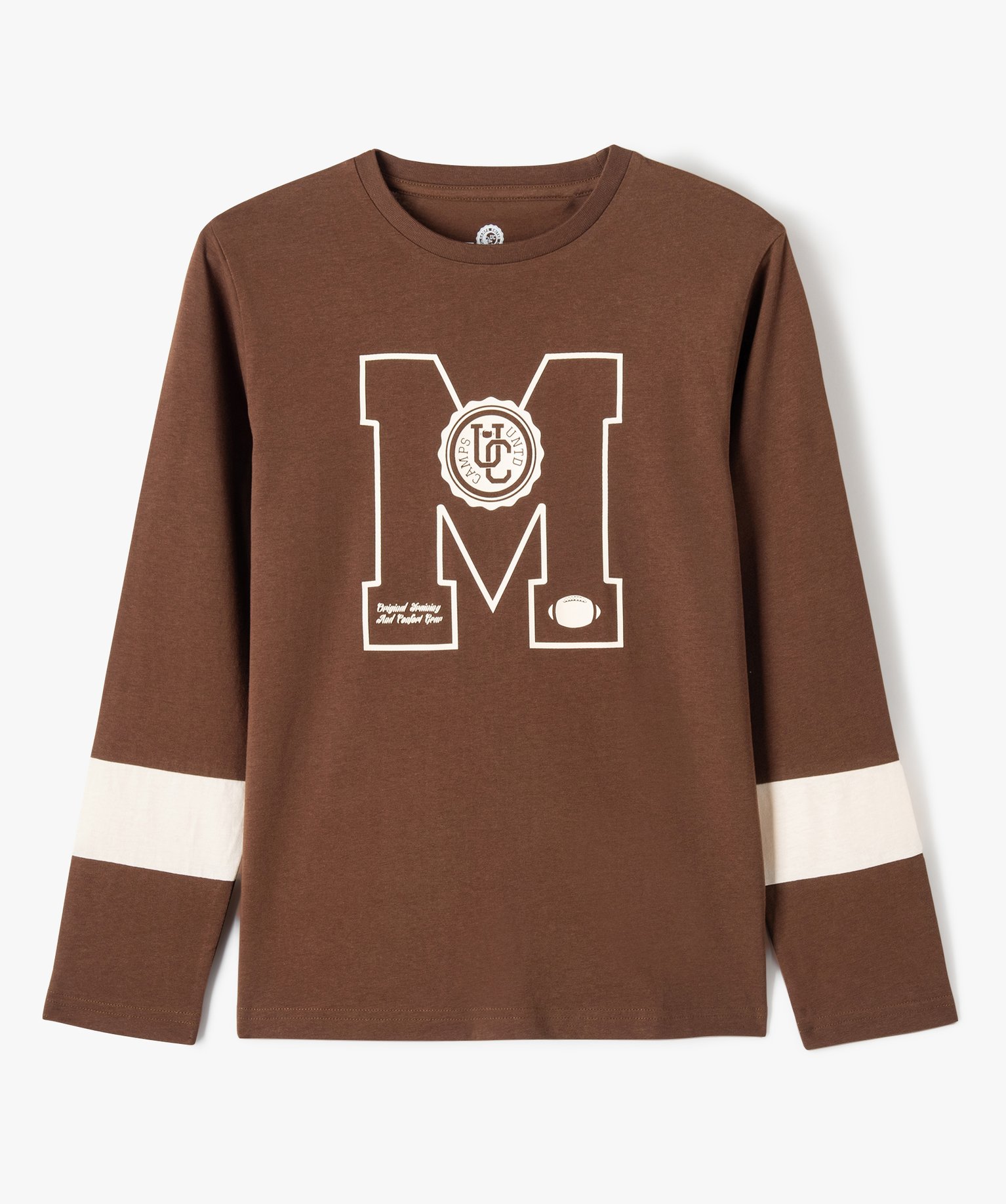 Tee-shirt à manches longues avec motif XXL Garçon - Camps ... marron | GEMO