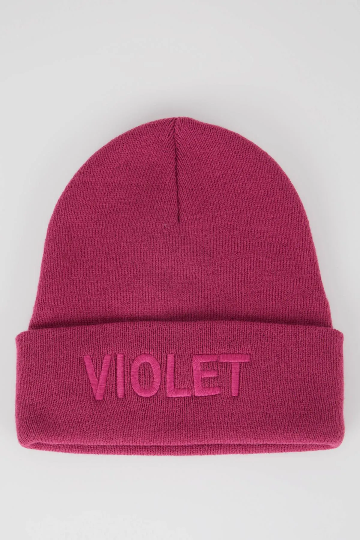DeFacto  Gestrickte Baskenmütze mit Slogan-Stickerei für Damen