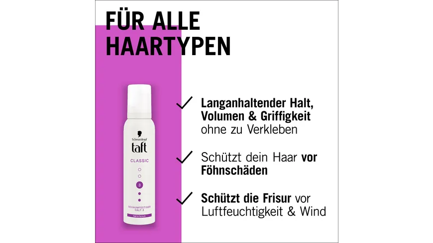 TAFT Schaumfestiger Classic Halt & Schutz 150ml Haltegrad 3 - mittlerer Halt 150 ml