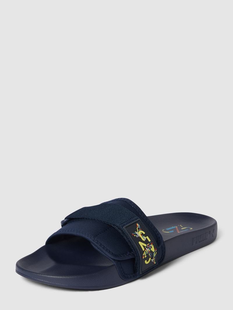 Slides mit Label-Details Modell 'Leadcat' in dunkelblau