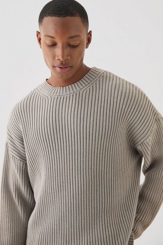 Kastiger Oversize Pullover mit Acid-Waschung
