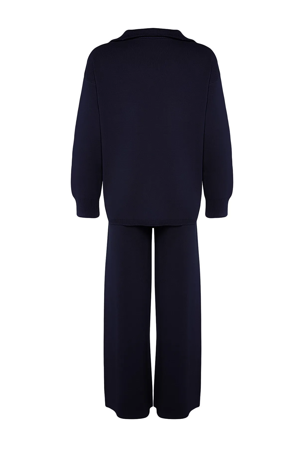 Trendyol Collection  Marineblaues Strickoberteil und -unterteil im weiten Schnitt TWOAW24AU00010