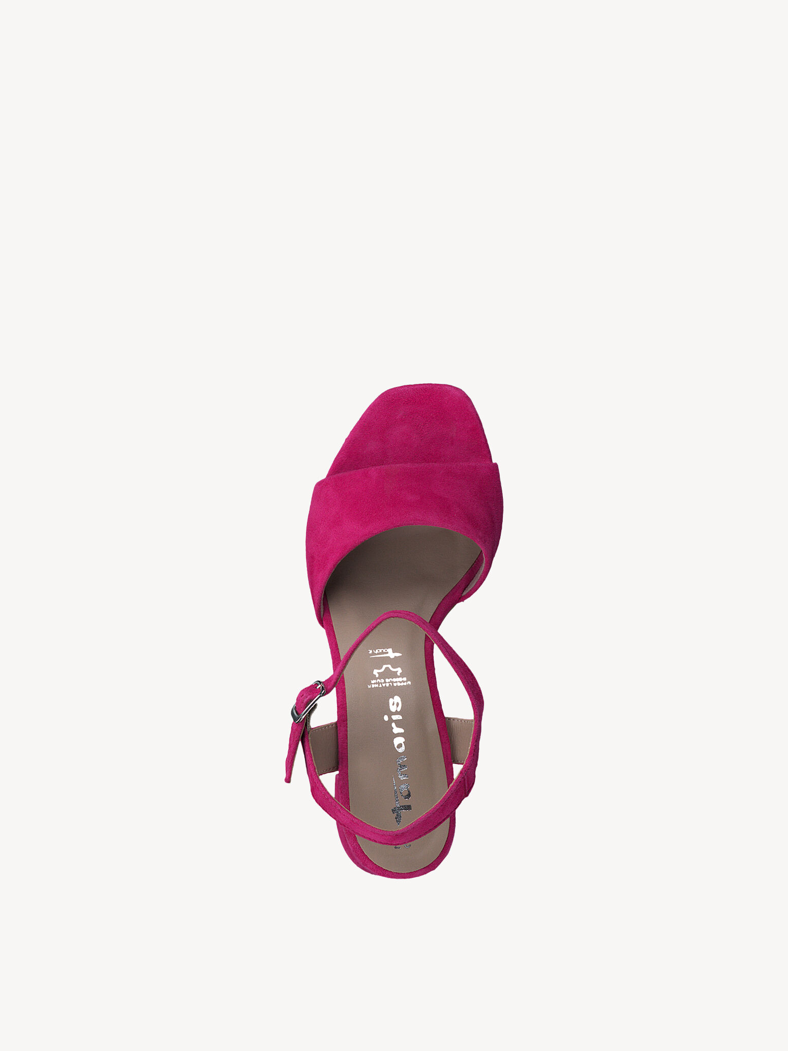 Sandale à talon en cuir - rose fuchsia