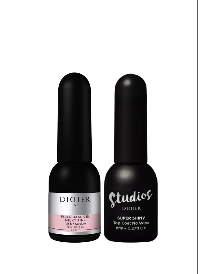 Didier Lab Nagellack SET Fiber Base   Top Super Shiny in milky pink günstig kaufen onesize