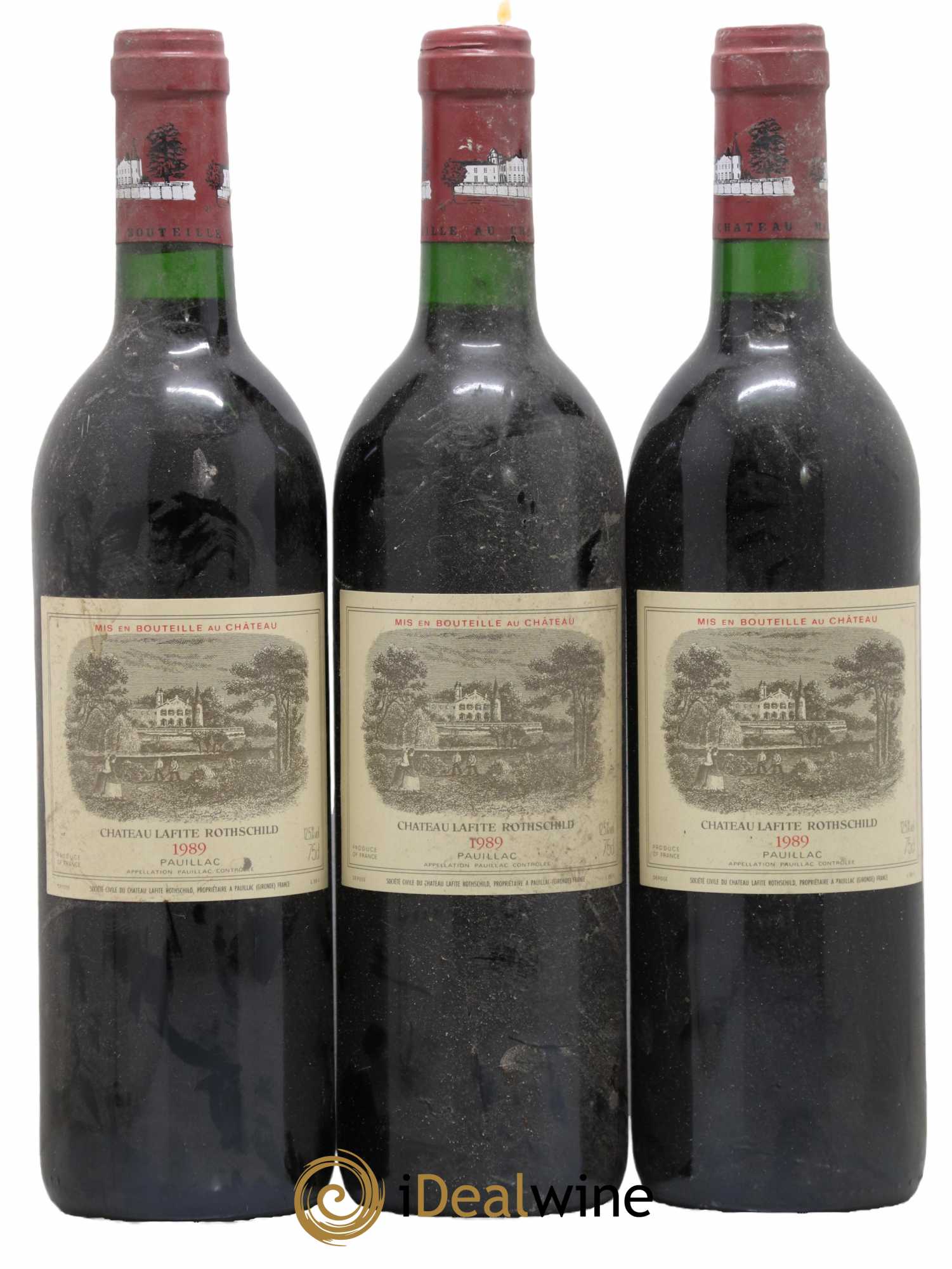 Château Lafite Rothschild 1er Grand Cru Classé  1989 - Lot de 3 Bouteilles